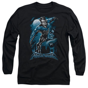 AN OFFCIALLY LICENSED BATMAN ALL GROWN UP MEN'S LONG SLEEVE T-SHIRT BLACK