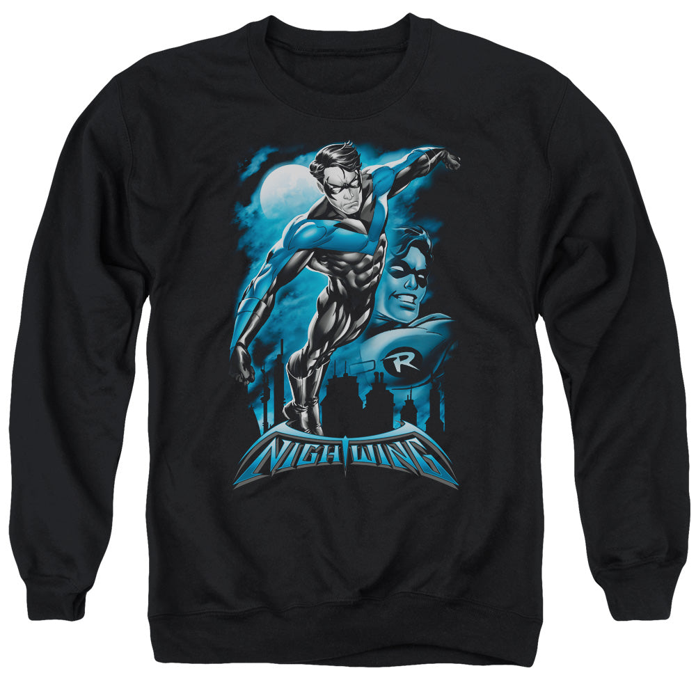 AN OFFCIALLY LICENSED BATMAN ALL GROWN UP ADULT UNISEX CREWNECK SWEATSHIRT BLACK