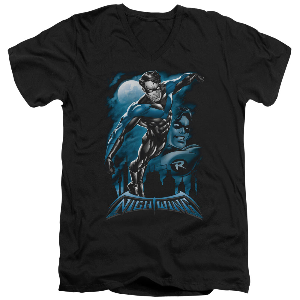 AN OFFCIALLY LICENSED BATMAN ALL GROWN UP MEN'S V-NECK T-SHIRT BLACK