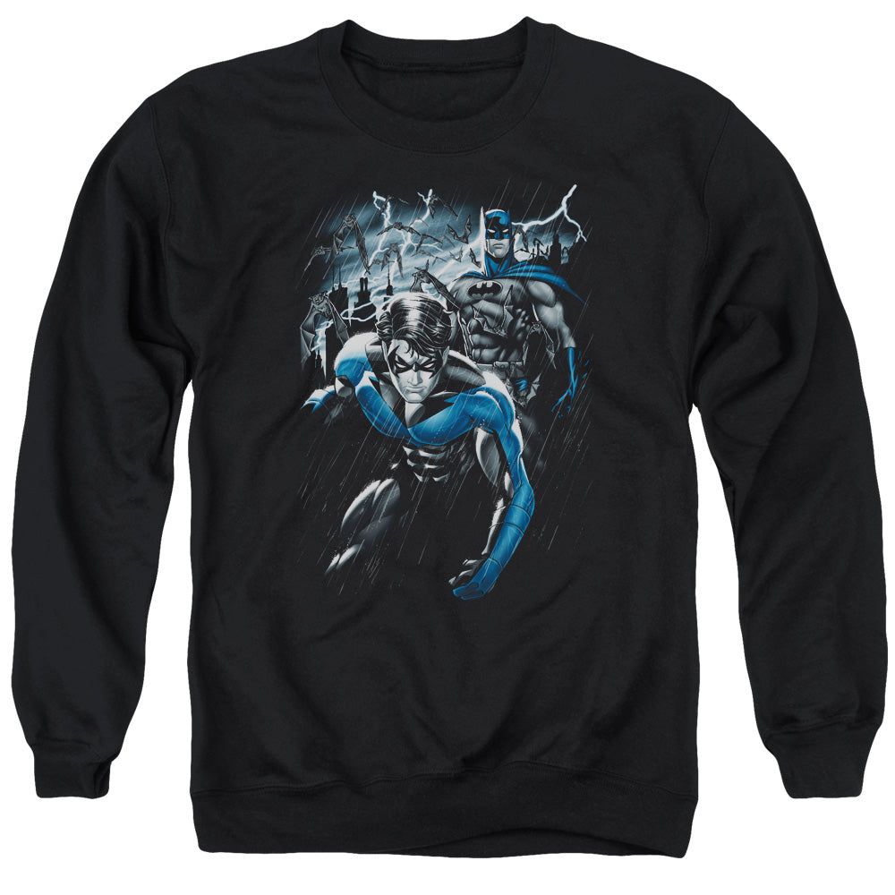 AN OFFCIALLY LICENSED BATMAN DYNAMIC DUO ADULT UNISEX CREWNECK SWEATSHIRT BLACK