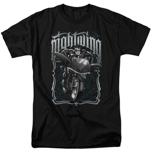 AN OFFCIALLY LICENSED BATMAN NIGHTWING BIKER MEN'S REGULAR FIT T-SHIRT BLACK