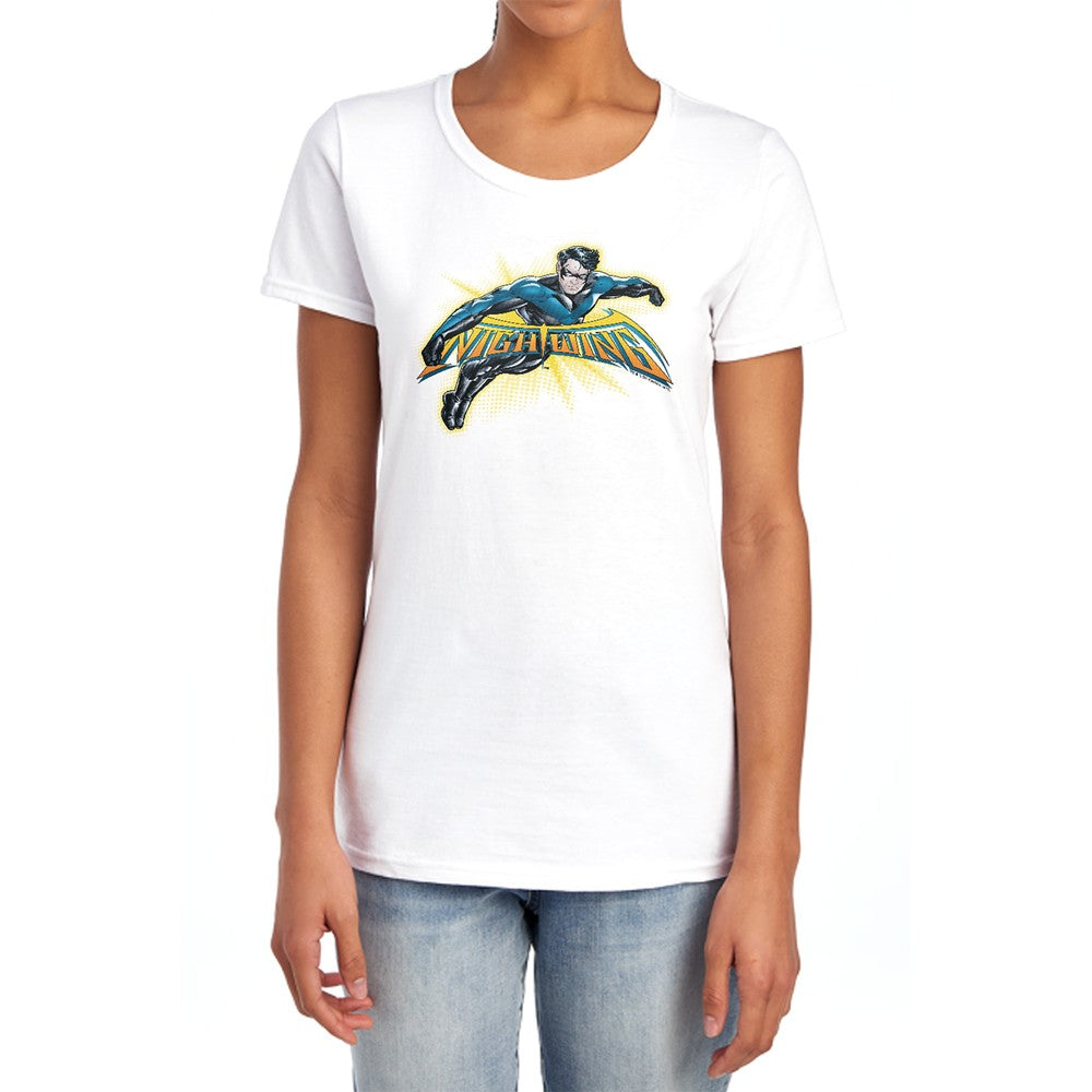 Batman Nightwing Burst Licensed Women's T-Shirt Regular Fit SM-2X