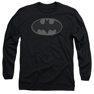 AN OFFCIALLY LICENSED BATMAN CHAINMAIL SHIELD MEN'S LONG SLEEVE T-SHIRT BLACK