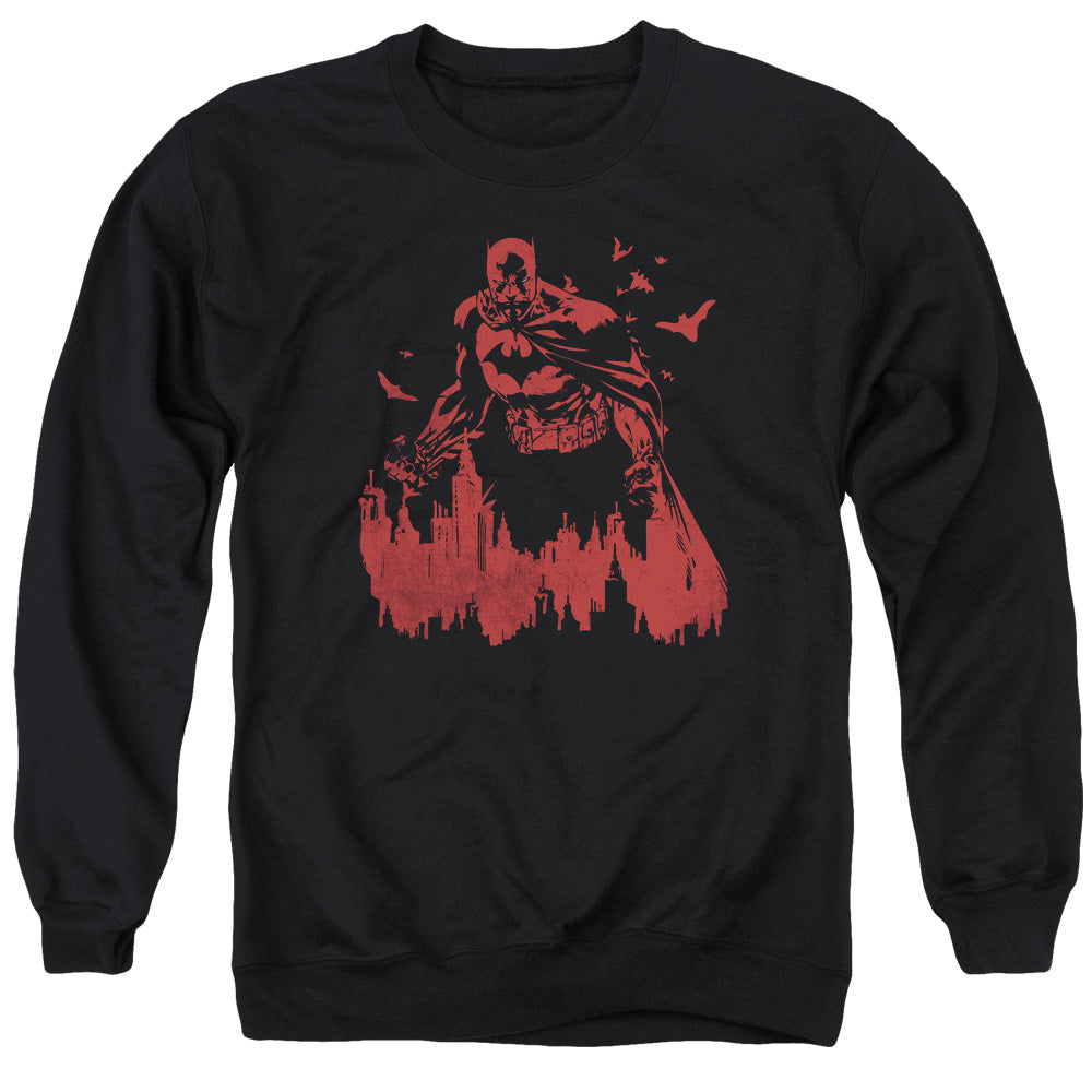 AN OFFCIALLY LICENSED BATMAN RED KNIGHT ADULT UNISEX CREWNECK SWEATSHIRT BLACK