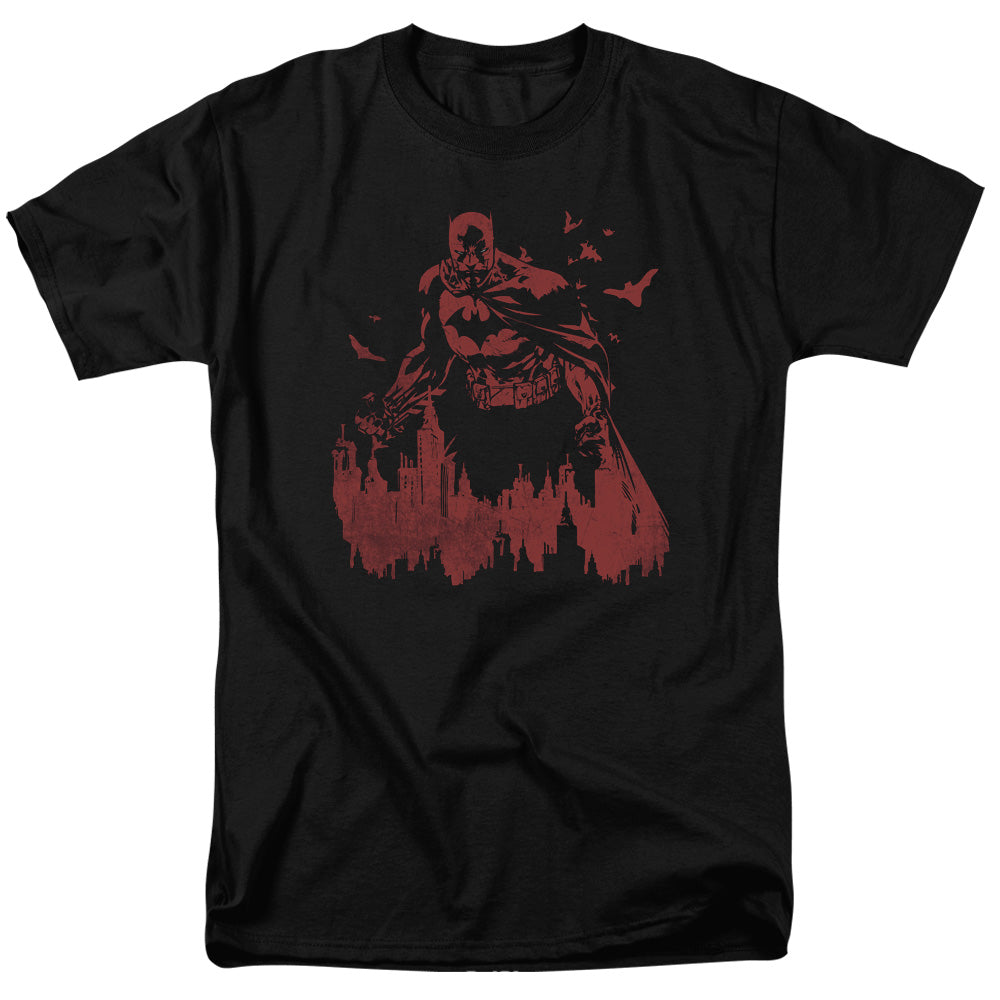 AN OFFCIALLY LICENSED BATMAN RED KNIGHT MEN'S REGULAR FIT T-SHIRT BLACK