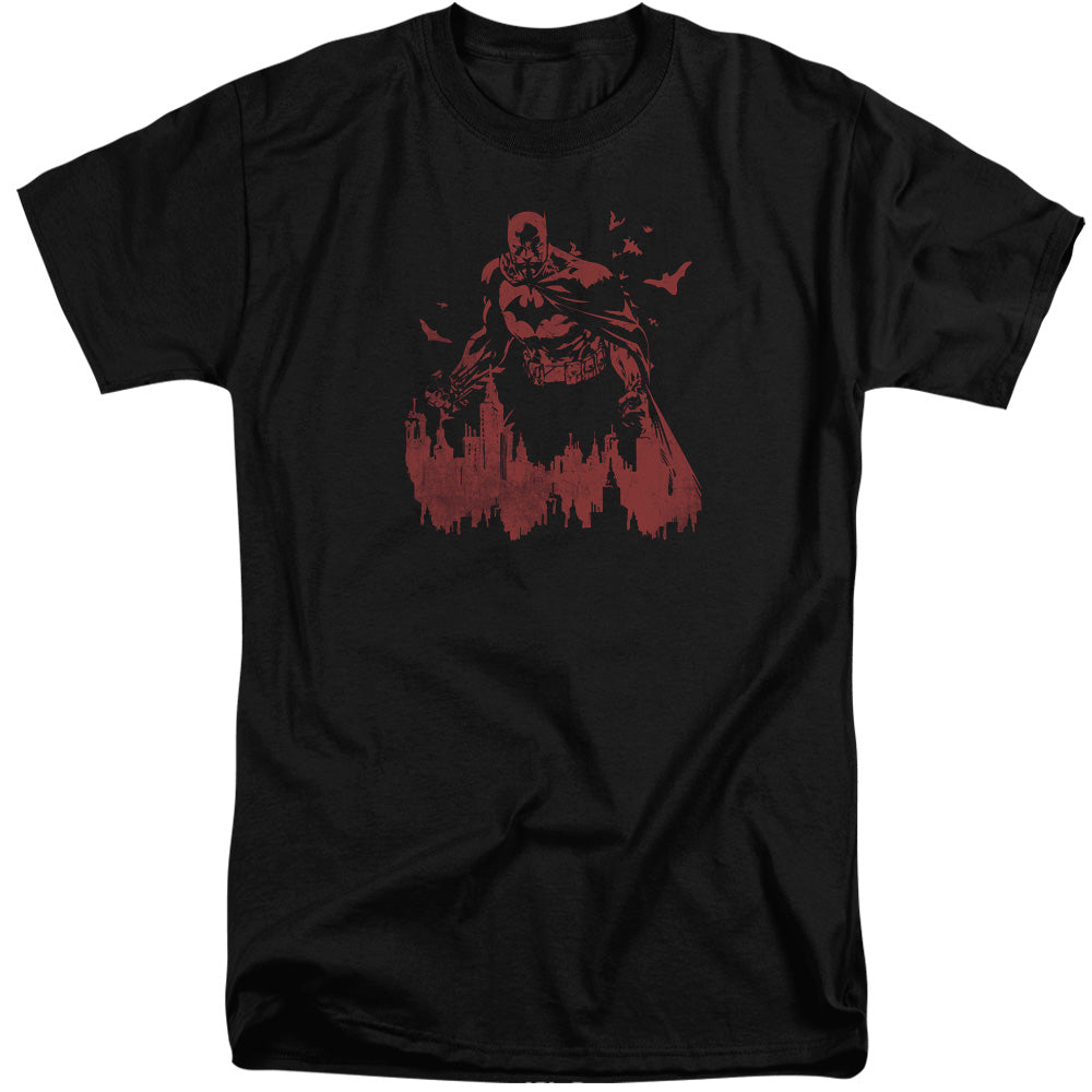 AN OFFCIALLY LICENSED BATMAN RED KNIGHT MEN'S TALL FIT T-SHIRT BLACK