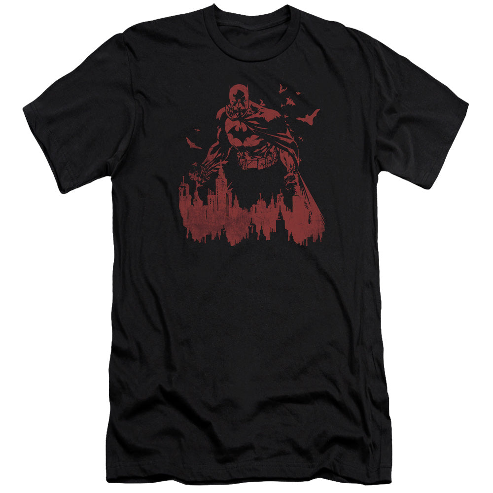 AN OFFCIALLY LICENSED BATMAN RED KNIGHT MEN'S PREMIUM SLIM FIT T-SHIRT BLACK