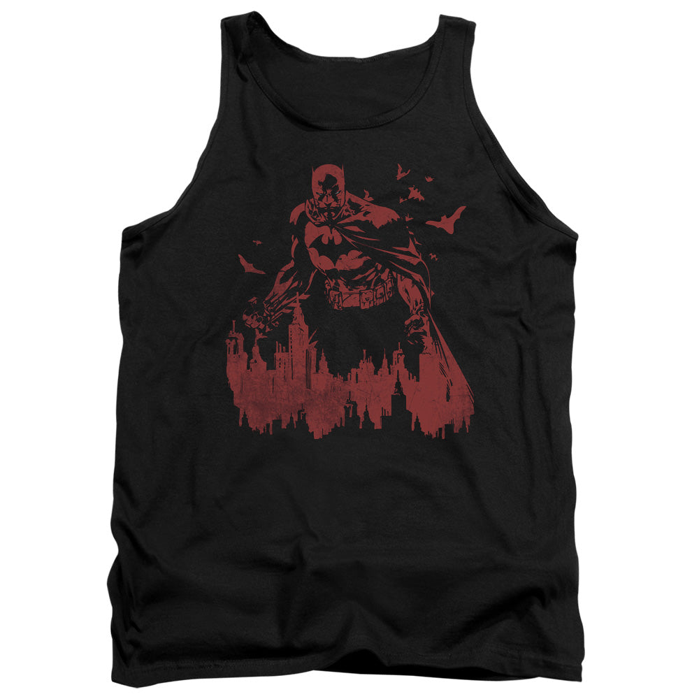 AN OFFCIALLY LICENSED BATMAN RED KNIGHT ADULT UNISEX TANK TOP BLACK