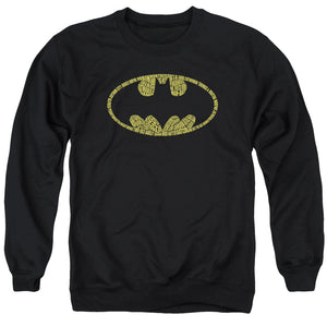 AN OFFCIALLY LICENSED BATMAN WORD LOGO ADULT UNISEX CREWNECK SWEATSHIRT BLACK