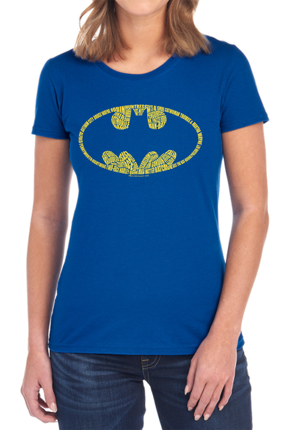 AN OFFCIALLY LICENSED BATMAN WORD LOGO WOMEN'S REGULAR FIT T-SHIRT BLACK