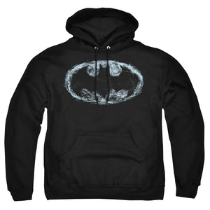 AN OFFCIALLY LICENSED BATMAN SMOKE SIGNAL ADULT UNISEX PULLOVER HOODIE BLACK