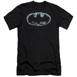 AN OFFCIALLY LICENSED BATMAN SMOKE SIGNAL MEN'S PREMIUM SLIM FIT T-SHIRT BLACK