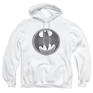 AN OFFCIALLY LICENSED BATMAN KNIGHT KNOCKOUT ADULT UNISEX PULLOVER HOODIE WHITE
