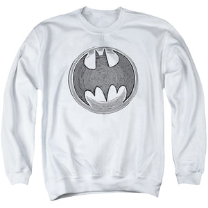 AN OFFCIALLY LICENSED BATMAN KNIGHT KNOCKOUT ADULT UNISEX CREWNECK SWEATSHIRT WHITE