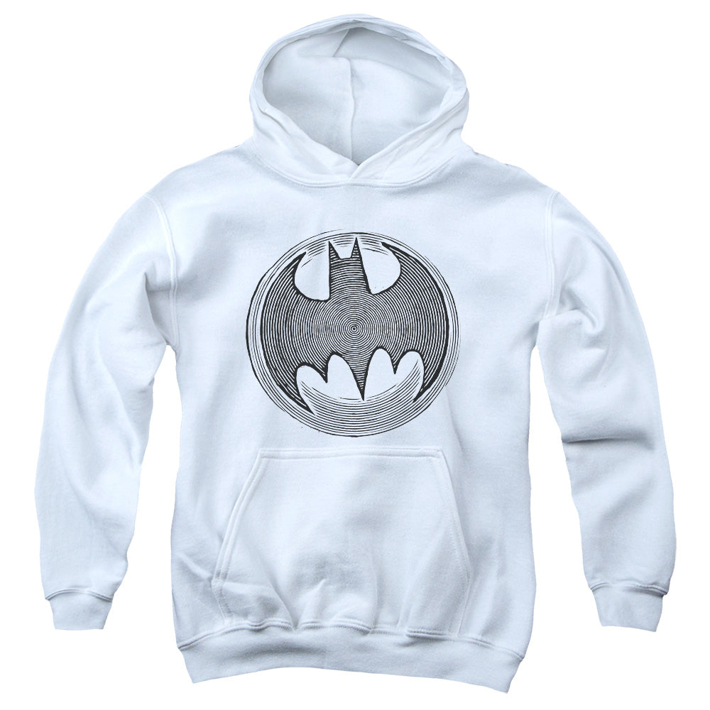 AN OFFCIALLY LICENSED BATMAN KNIGHT KNOCKOUT YOUTH HOODIE WHITE