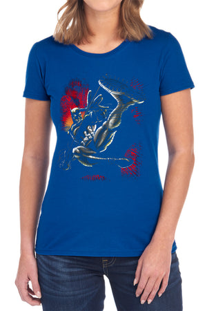 AN OFFCIALLY LICENSED BATMAN KICK SWING WOMEN'S REGULAR FIT T-SHIRT BLACK