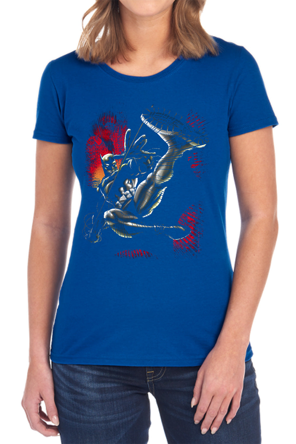 AN OFFCIALLY LICENSED BATMAN KICK SWING WOMEN'S REGULAR FIT T-SHIRT BLACK
