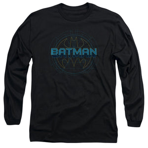 AN OFFCIALLY LICENSED BATMAN BAT TECH LOGO MEN'S LONG SLEEVE T-SHIRT BLACK