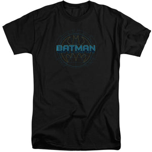 AN OFFCIALLY LICENSED BATMAN BAT TECH LOGO MEN'S TALL FIT T-SHIRT BLACK