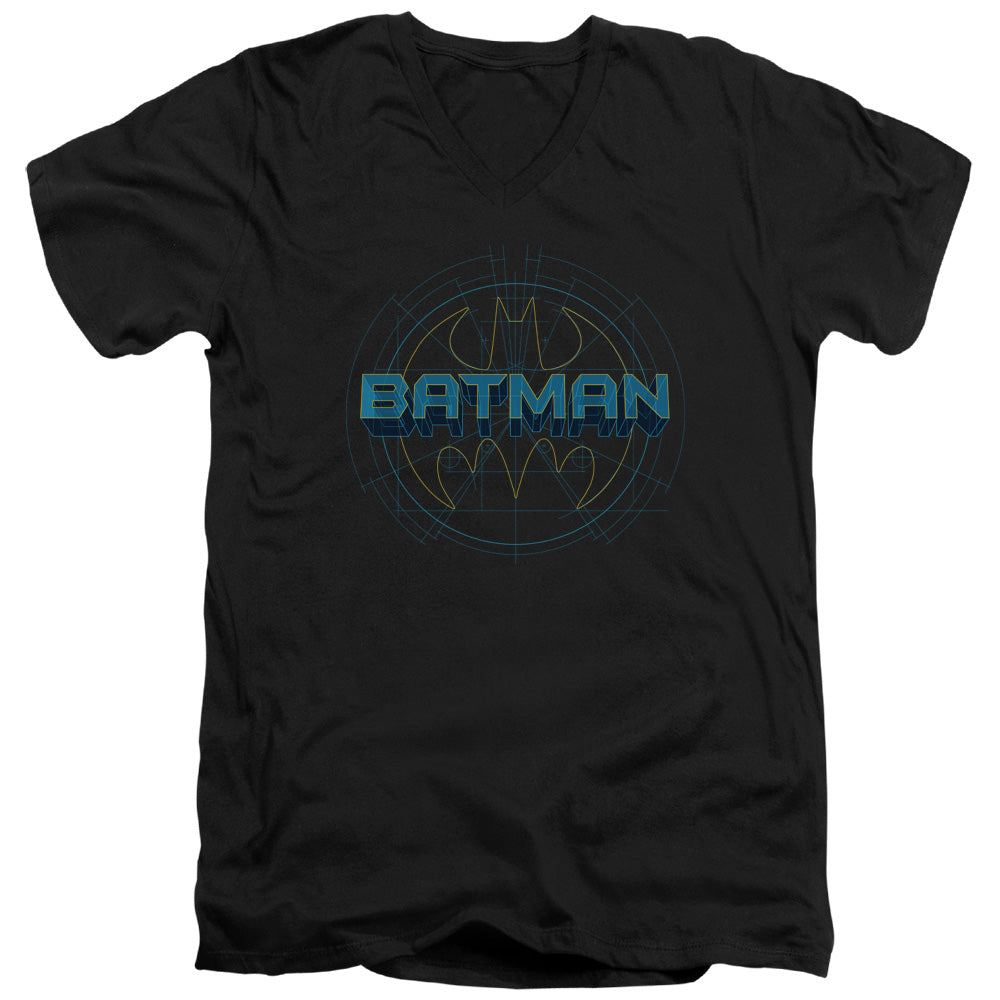 Batman Bat Tech Logo Licensed Adult Unisex T-Shirt V-Neck Tee SM-2X