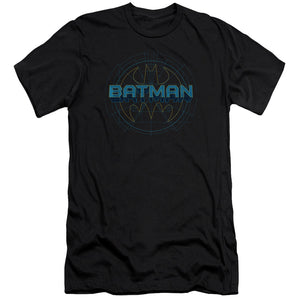 AN OFFCIALLY LICENSED BATMAN BAT TECH LOGO MEN'S PREMIUM SLIM FIT T-SHIRT BLACK