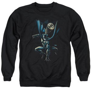 AN OFFCIALLY LICENSED BATMAN CALLING ALL BATS ADULT UNISEX CREWNECK SWEATSHIRT BLACK