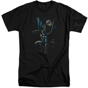 AN OFFCIALLY LICENSED BATMAN CALLING ALL BATS MEN'S TALL FIT T-SHIRT BLACK