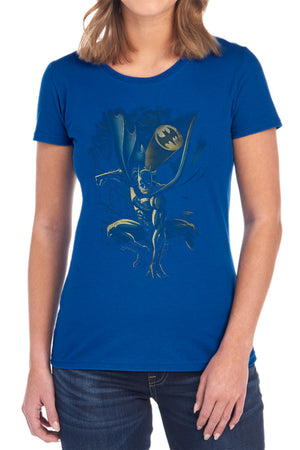 AN OFFCIALLY LICENSED BATMAN CALLING ALL BATS WOMEN'S REGULAR FIT T-SHIRT BLACK