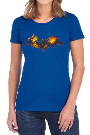 AN OFFCIALLY LICENSED BATMAN MOLTEN LOGO WOMEN'S REGULAR FIT T-SHIRT BLACK