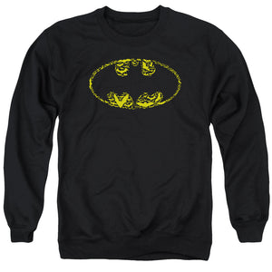 AN OFFCIALLY LICENSED BATMAN BATS ON BATS ADULT UNISEX CREWNECK SWEATSHIRT BLACK