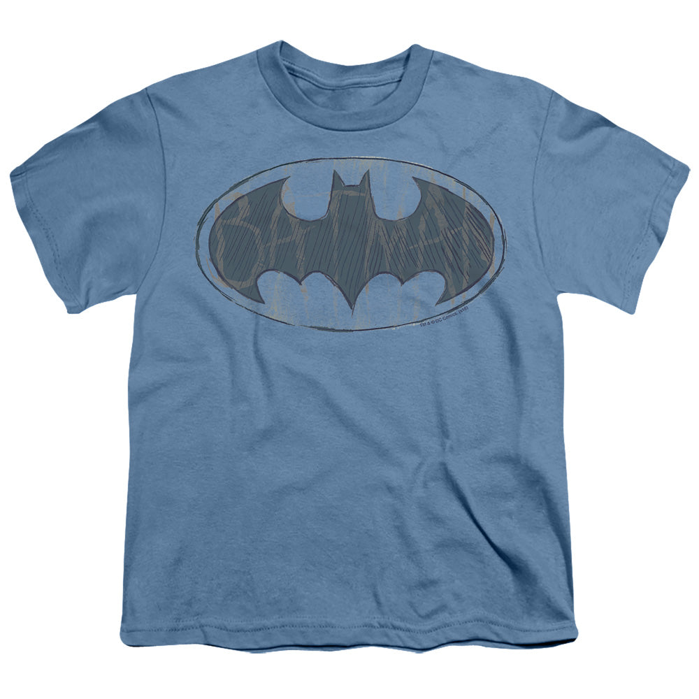 Batman Water Sketch Signal Licensed Kid's T-Shirt (Ages 4-7) XL