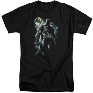 AN OFFCIALLY LICENSED BATMAN THE KNIGHT MEN'S TALL FIT T-SHIRT BLACK