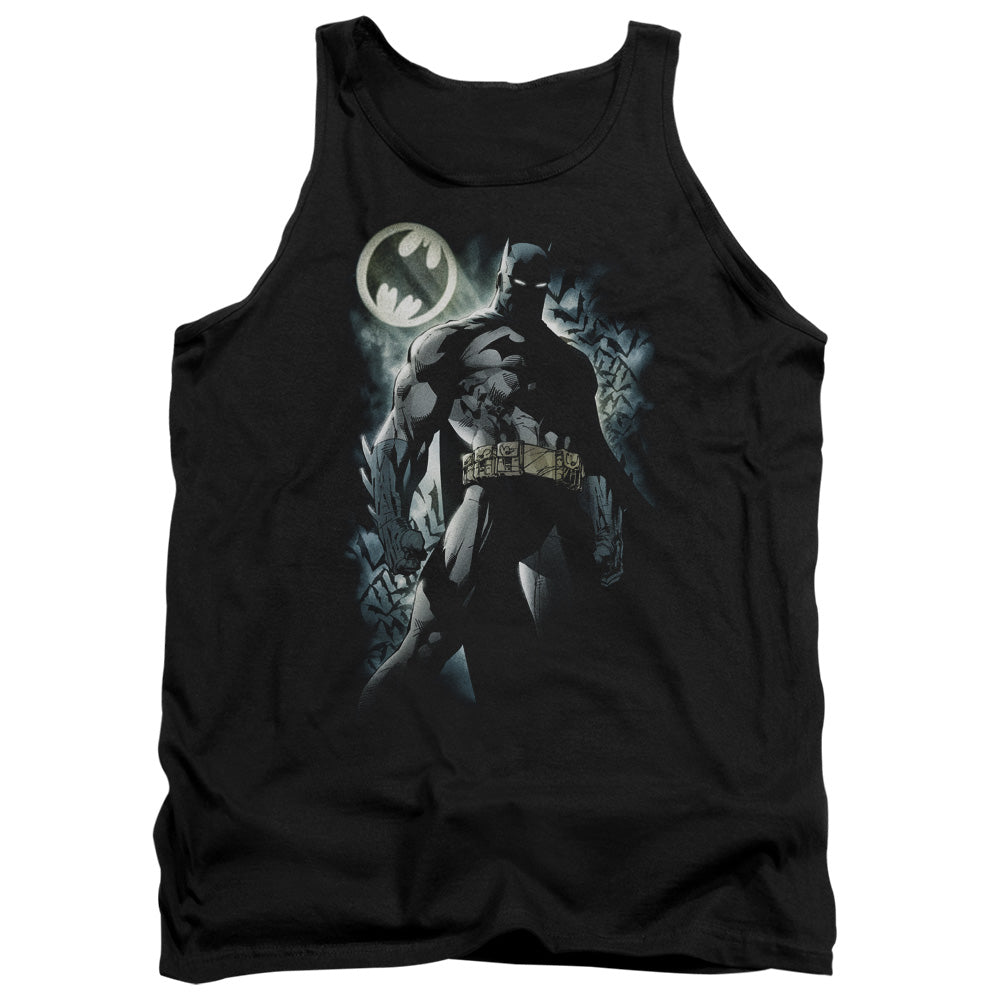 AN OFFCIALLY LICENSED BATMAN THE KNIGHT ADULT UNISEX TANK TOP BLACK