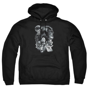 AN OFFCIALLY LICENSED BATMAN ARCHENEMIES ADULT UNISEX PULLOVER HOODIE BLACK
