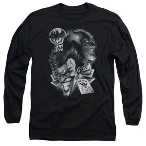 AN OFFCIALLY LICENSED BATMAN ARCHENEMIES MEN'S LONG SLEEVE T-SHIRT BLACK