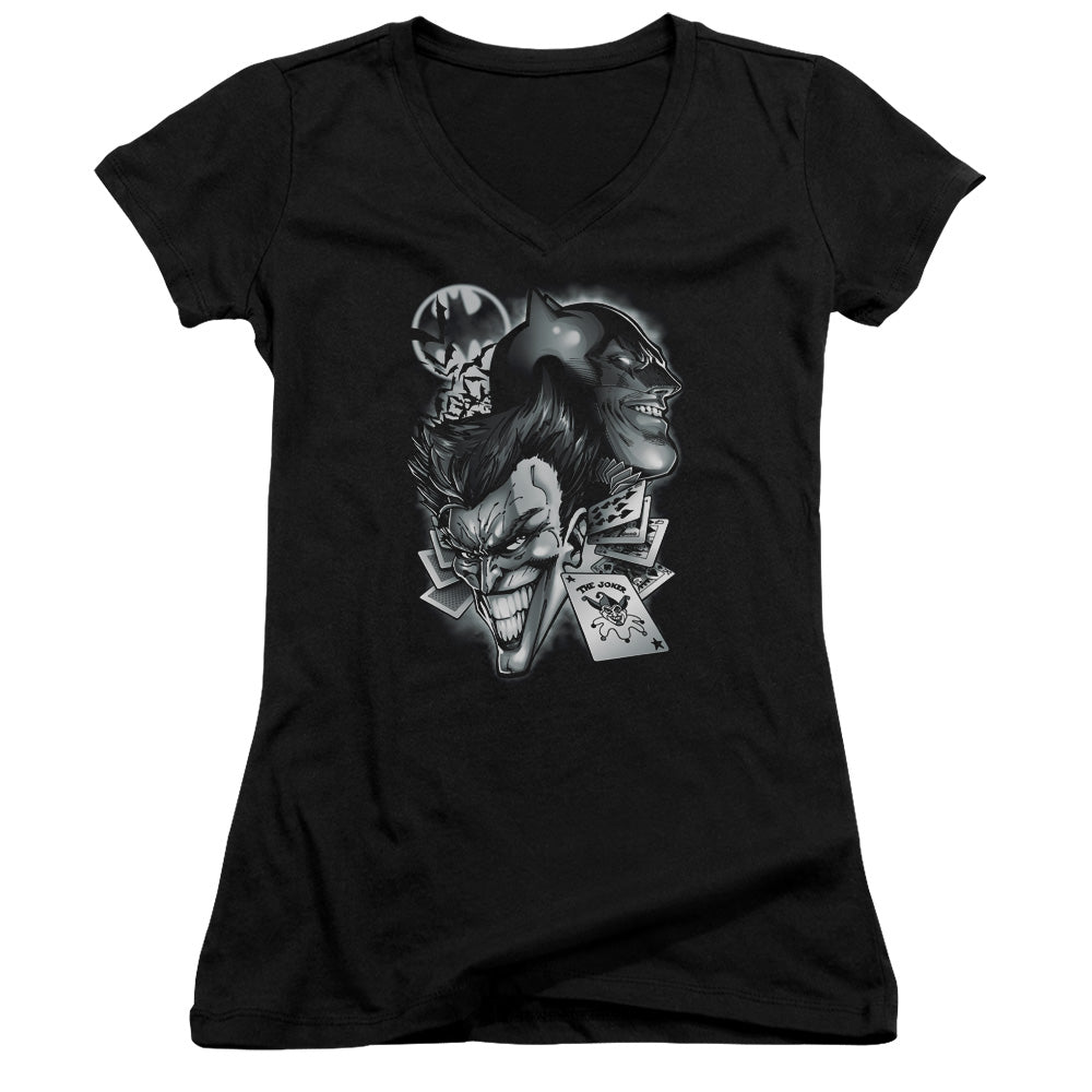 Batman Archenemies Licensed Women's T-Shirt Juniors V-Neck SM