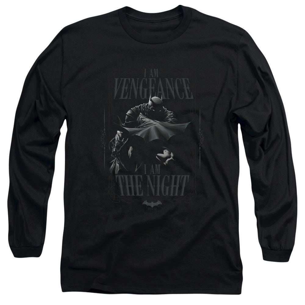 AN OFFCIALLY LICENSED BATMAN I AM MEN'S LONG SLEEVE T-SHIRT BLACK