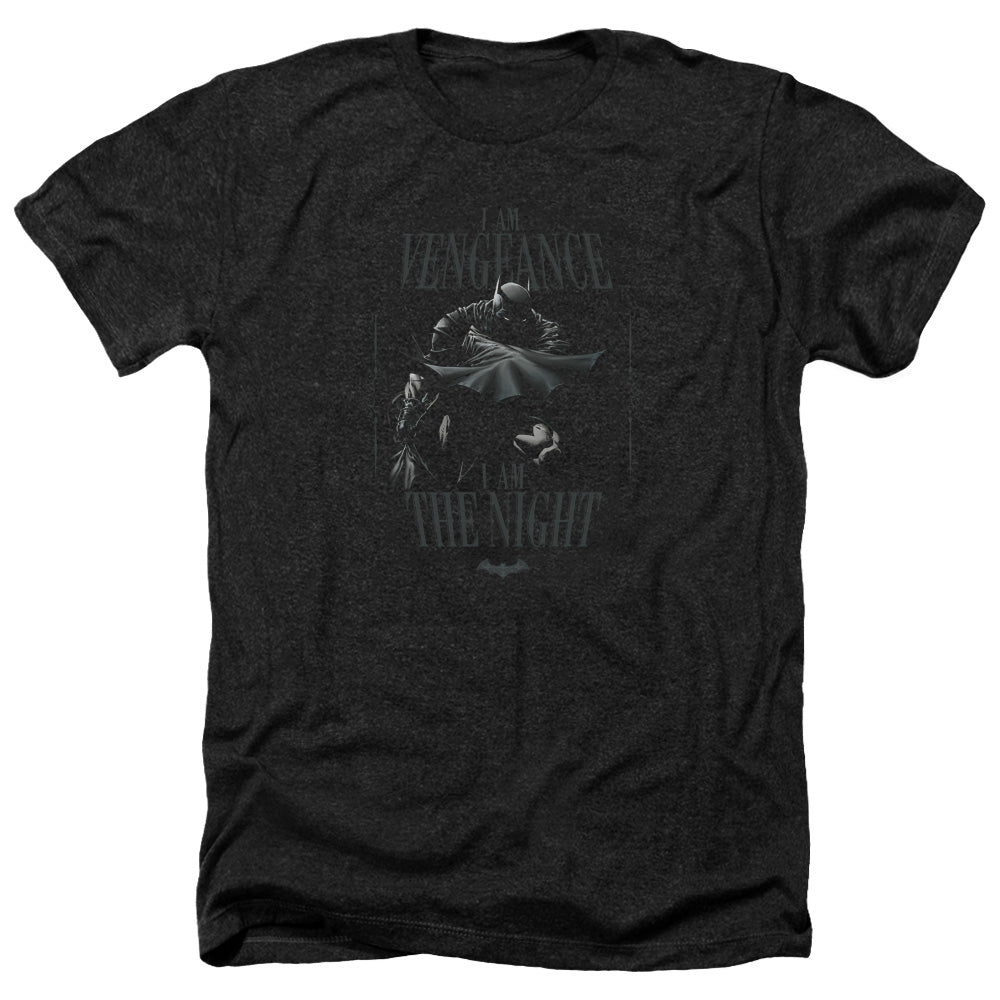 AN OFFCIALLY LICENSED BATMAN I AM MEN'S HEATHER T-SHIRT CHARCOAL