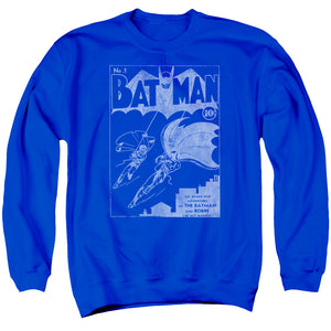 AN OFFCIALLY LICENSED BATMAN ISSUE 1 COVER ADULT UNISEX CREWNECK SWEATSHIRT ROYAL