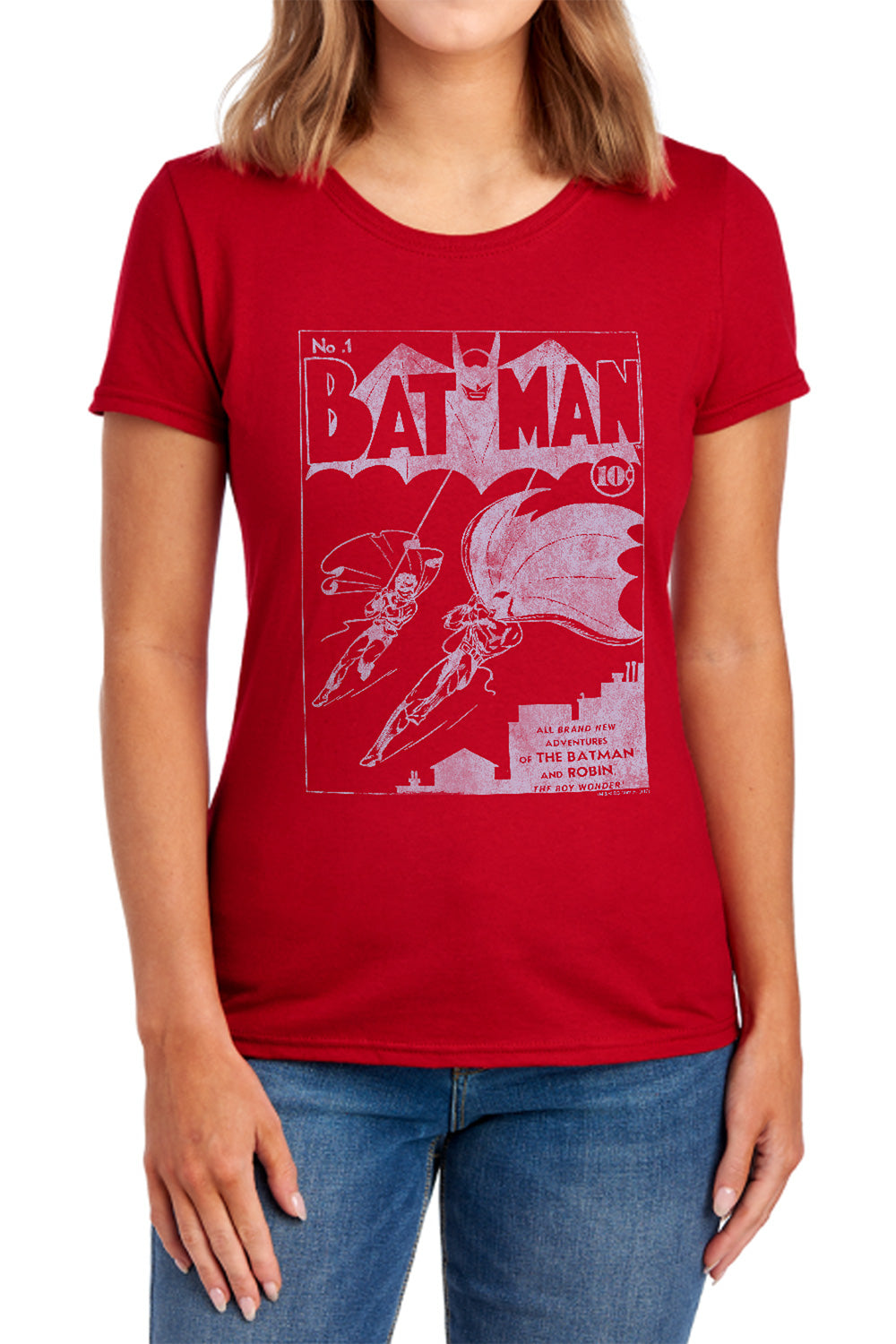 AN OFFCIALLY LICENSED BATMAN ISSUE 1 COVER WOMEN'S REGULAR FIT T-SHIRT ROYAL