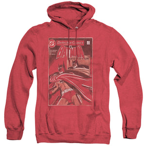 AN OFFCIALLY LICENSED BATMAN DOA COVER ADULT UNISEX HEATHER PULLOVER HOODIE RED