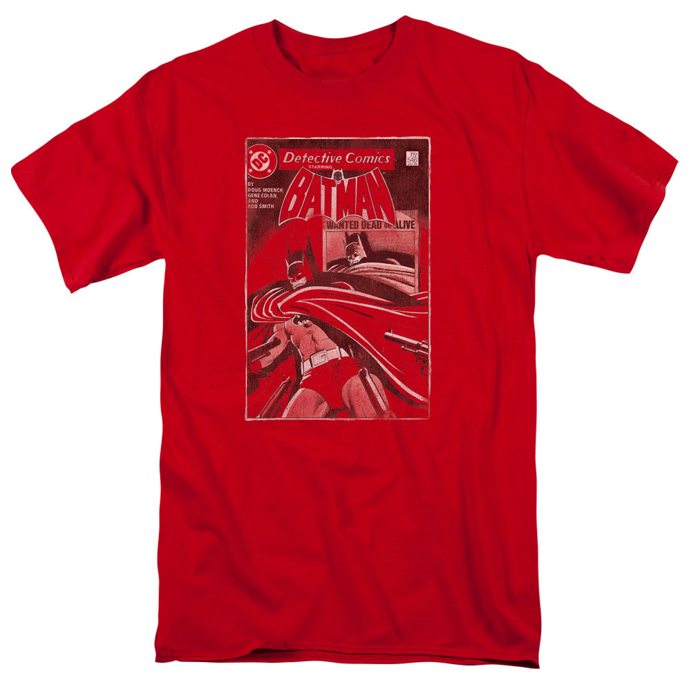 AN OFFCIALLY LICENSED BATMAN DOA COVER MEN'S REGULAR FIT T-SHIRT RED