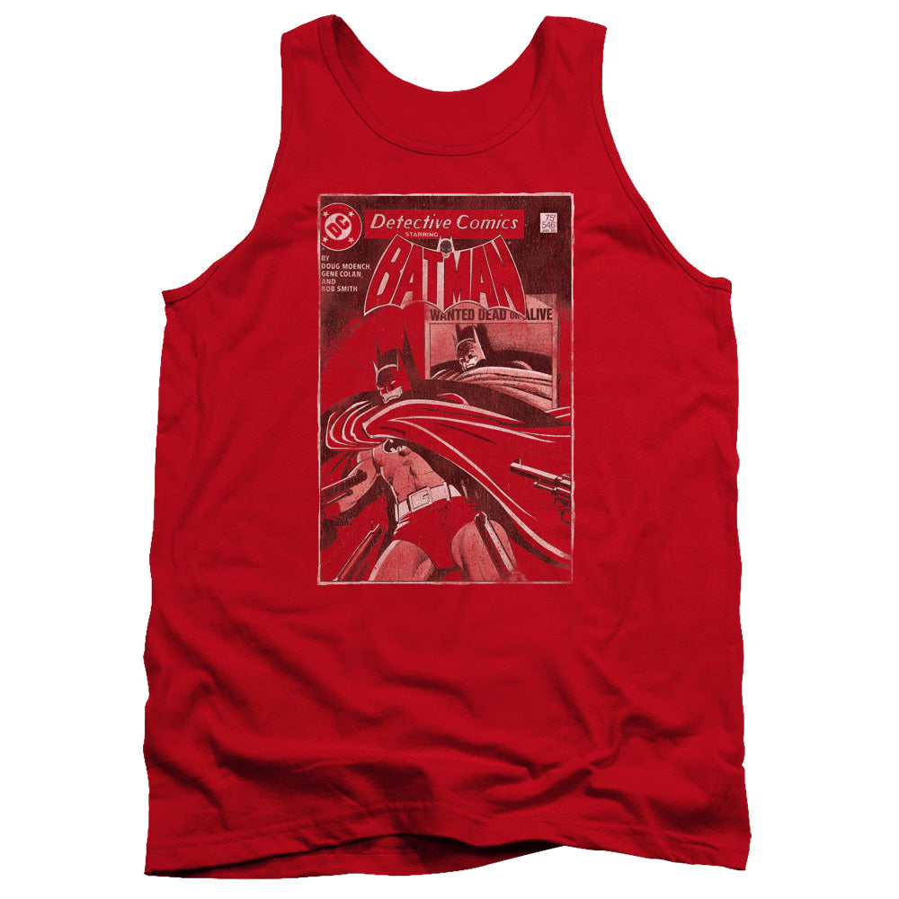AN OFFCIALLY LICENSED BATMAN DOA COVER ADULT UNISEX TANK TOP RED
