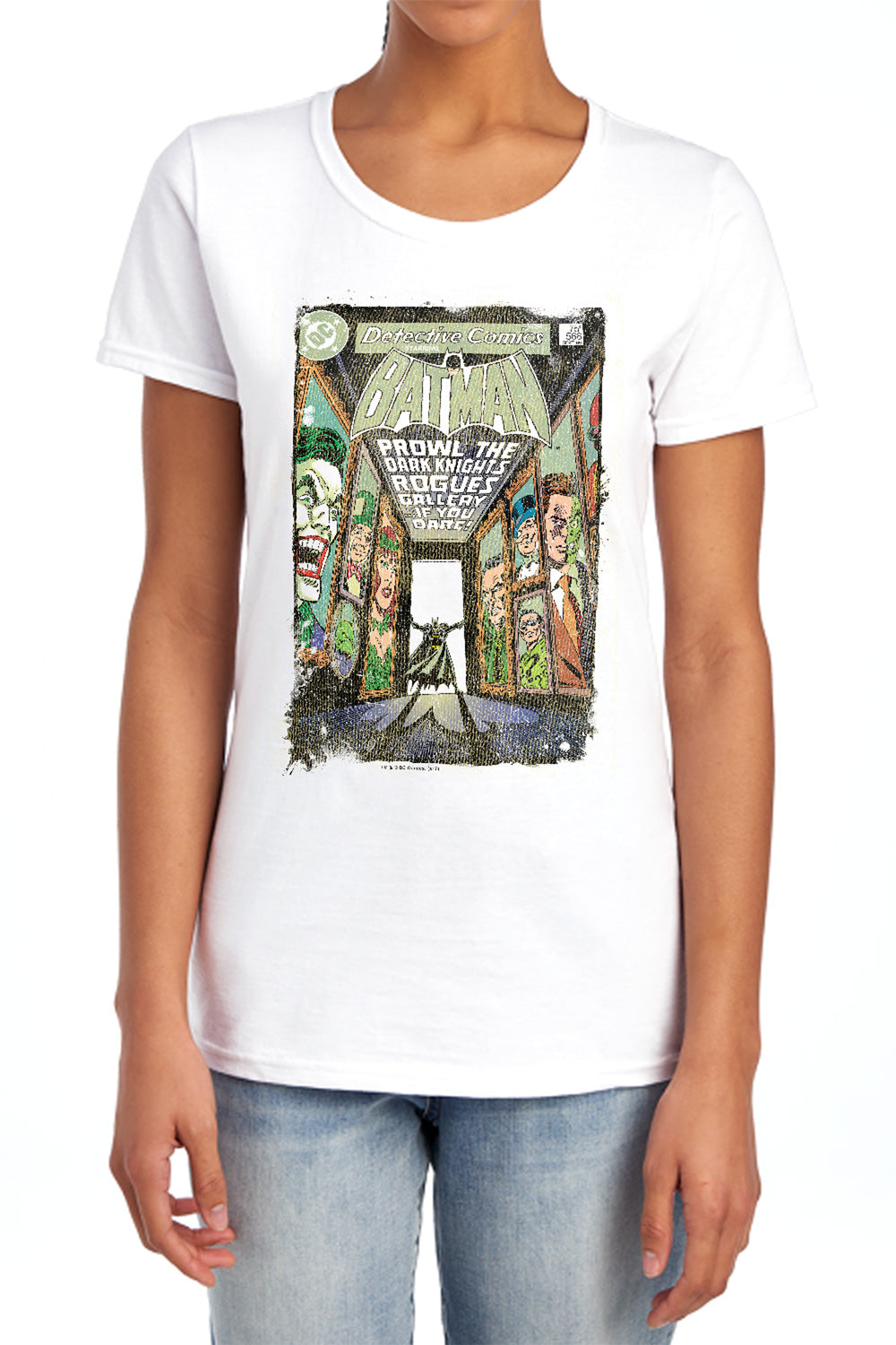 AN OFFCIALLY LICENSED BATMAN ROGUES GALLERY COVER WOMEN'S REGULAR FIT T-SHIRT BANANA