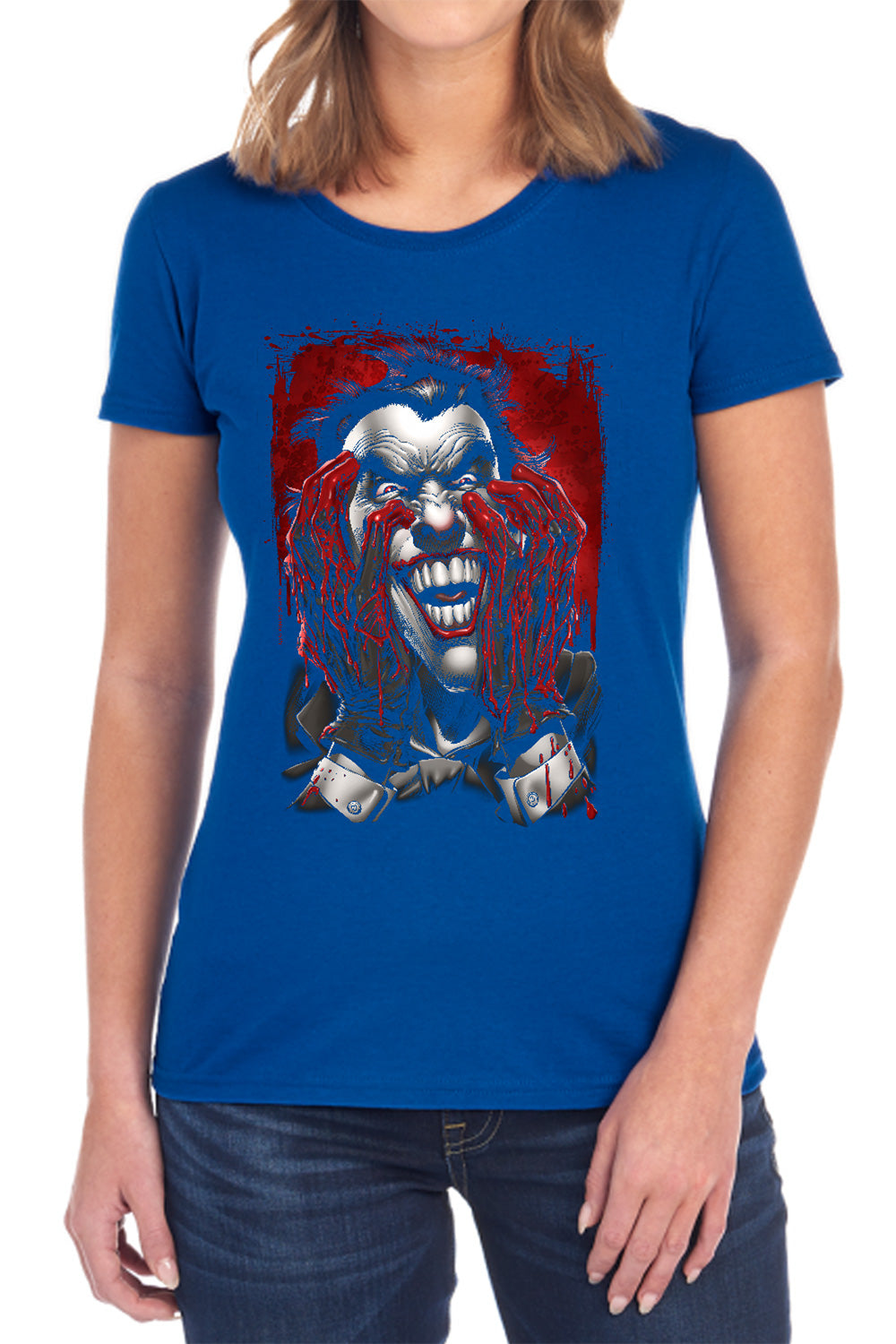 AN OFFCIALLY LICENSED BATMAN BLOOD IN HANDS WOMEN'S REGULAR FIT T-SHIRT BLACK