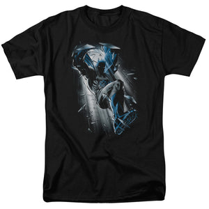 AN OFFCIALLY LICENSED BATMAN BAT CRASH MEN'S REGULAR FIT T-SHIRT BLACK