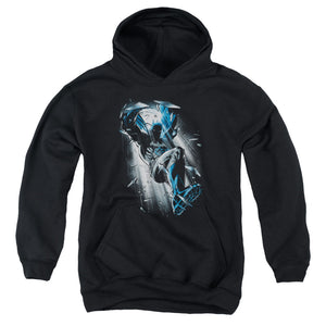 AN OFFCIALLY LICENSED BATMAN BAT CRASH YOUTH HOODIE BLACK