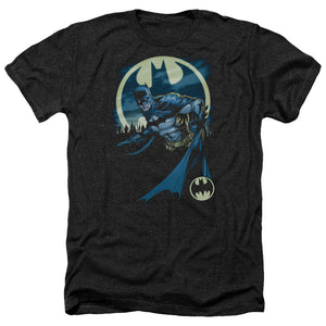 AN OFFCIALLY LICENSED BATMAN HEED THE CALL MEN'S HEATHER T-SHIRT CHARCOAL