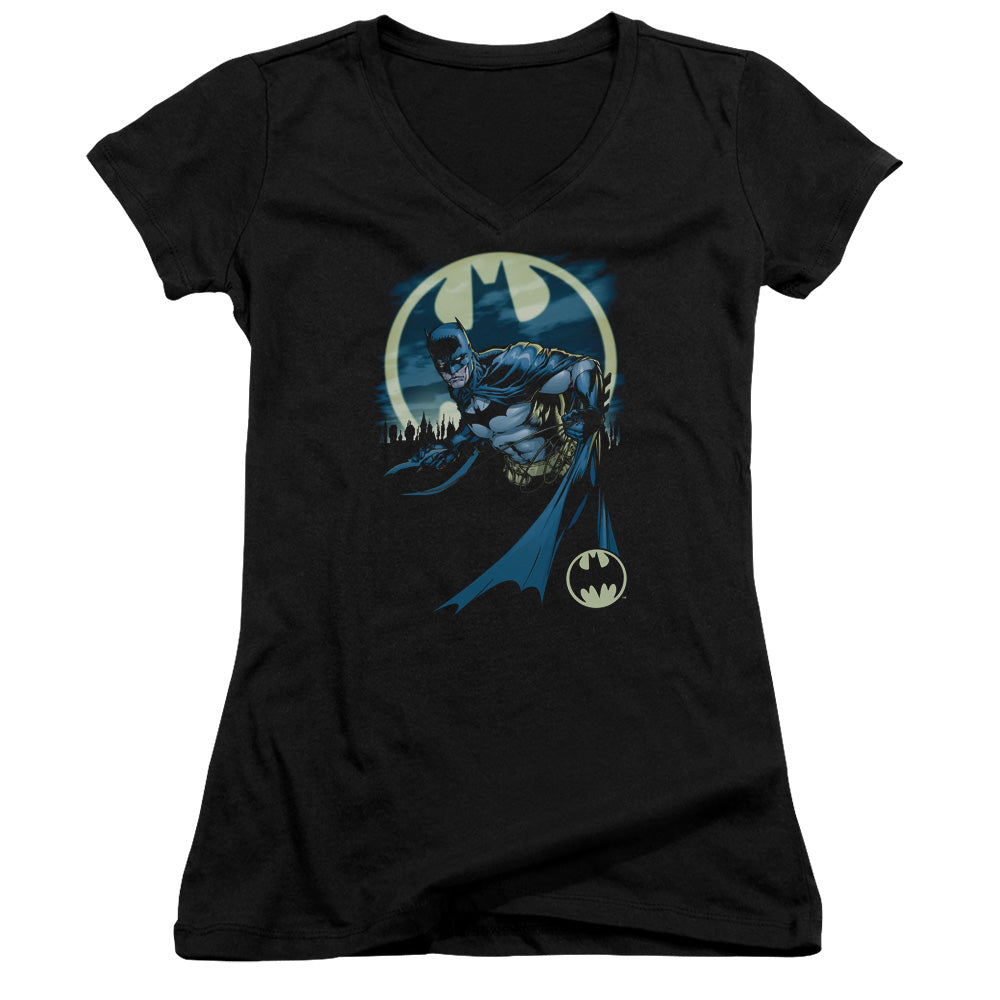 Batman Heed The Call Licensed Women's T-Shirt Juniors V-Neck SM