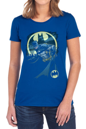 AN OFFCIALLY LICENSED BATMAN HEED THE CALL WOMEN'S REGULAR FIT T-SHIRT BLACK